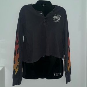 urban outfitters - flame long sleeve crop